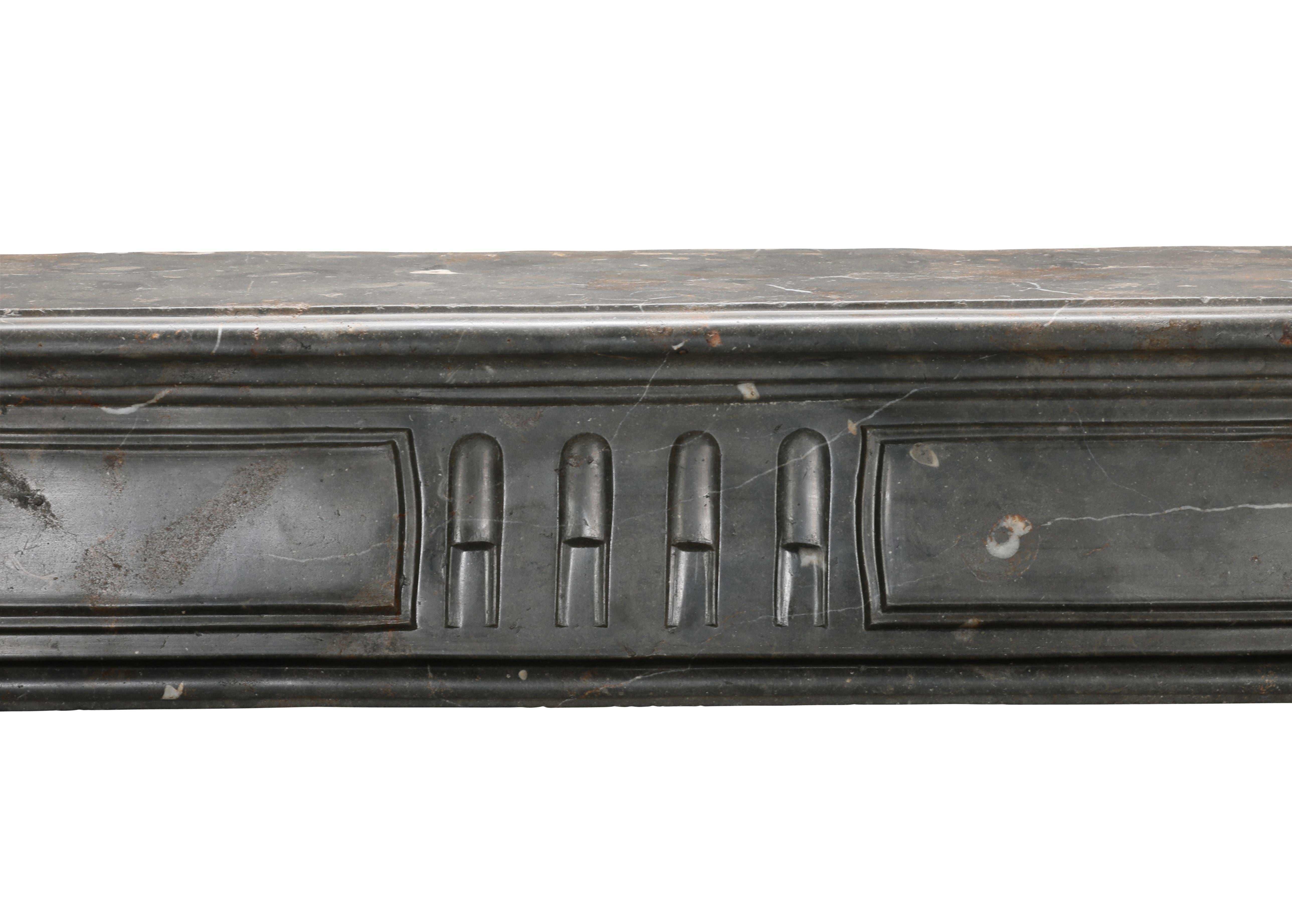18th Century Dark Stone Fireplace Surround From French Chateau For Sale 2