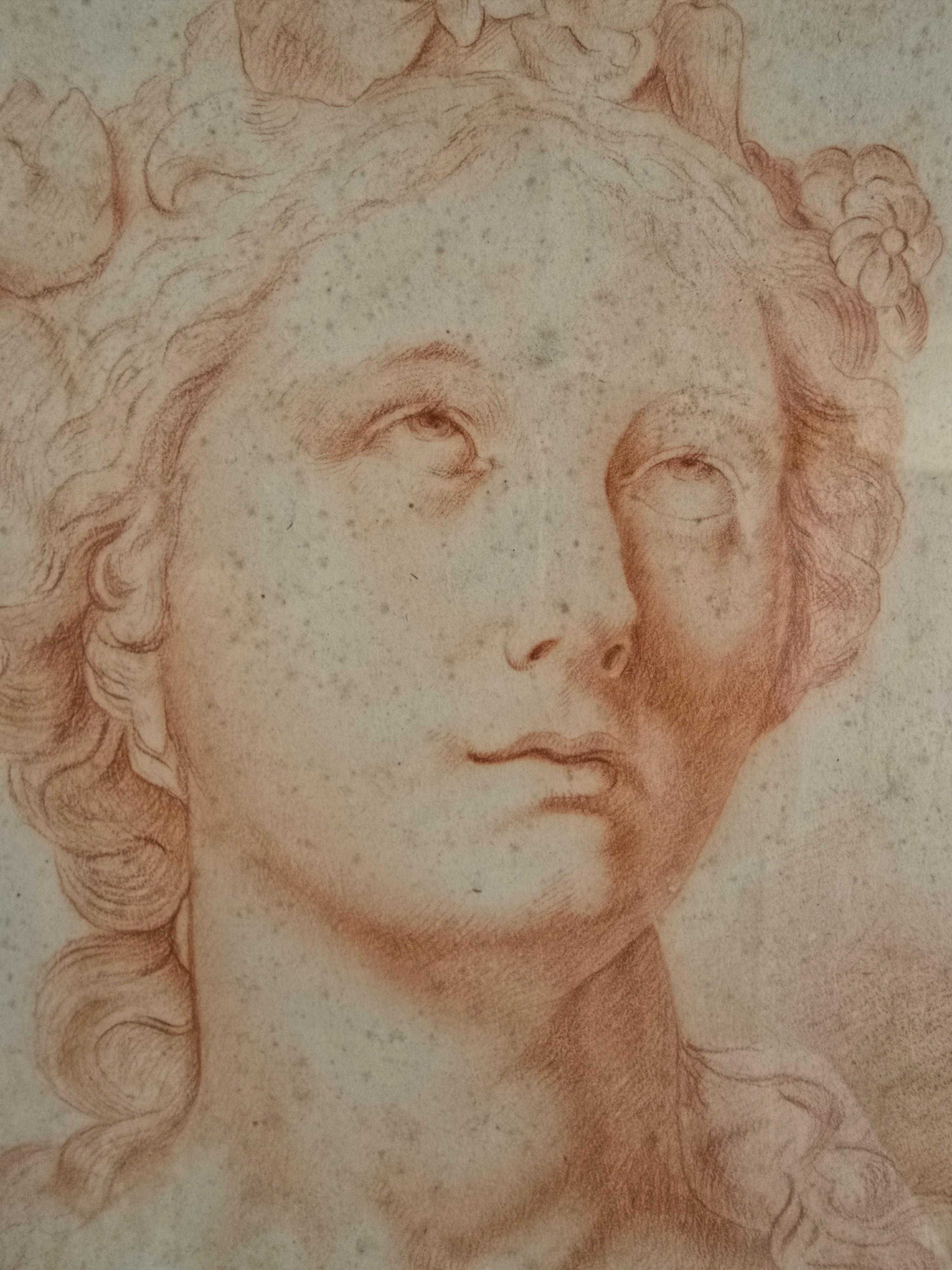 Disegno datato del XVIII secolo - Ritratto di una giovane donna (6 maggio 1780-70?) in vendita 6