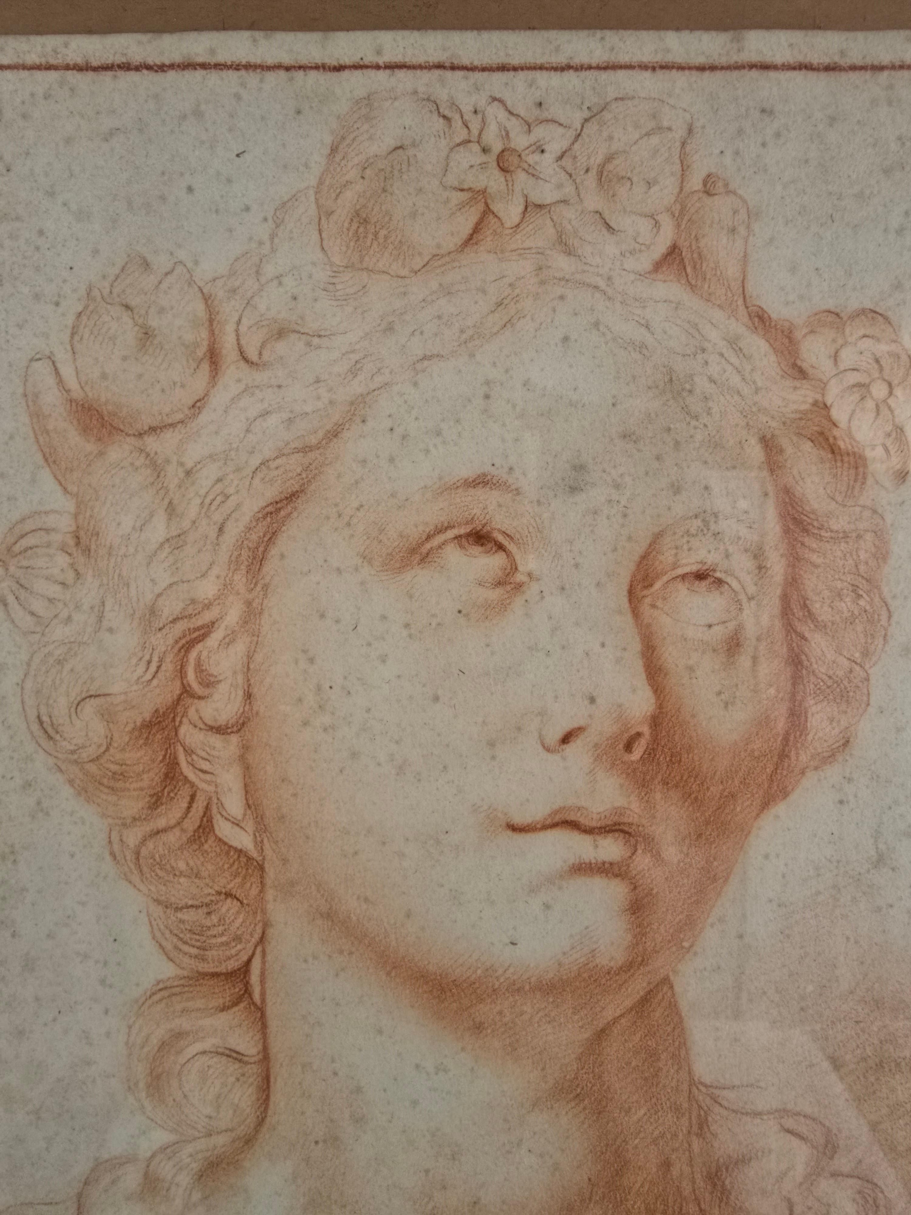 Disegno datato del XVIII secolo - Ritratto di una giovane donna (6 maggio 1780-70?) in vendita 7