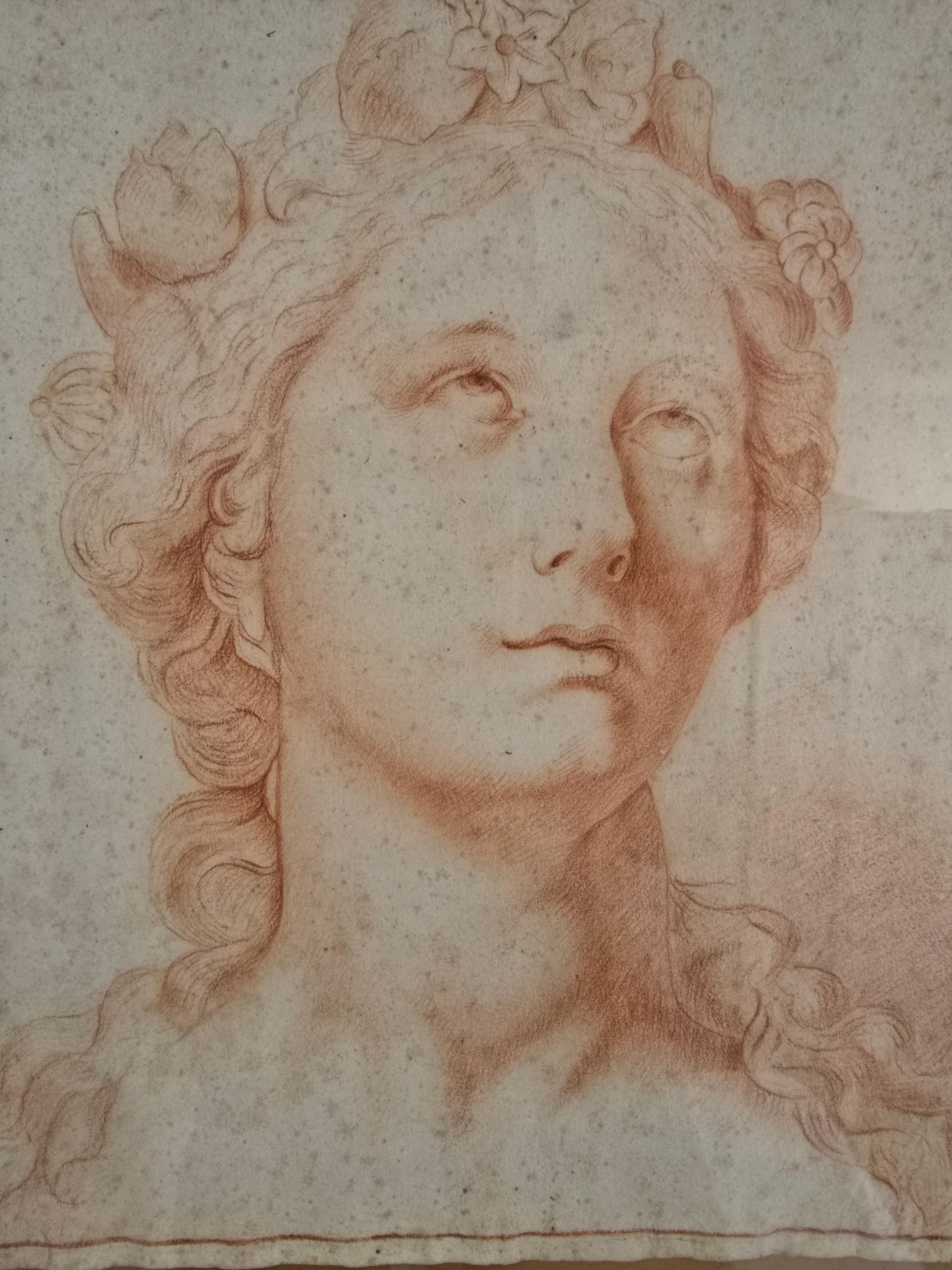 Disegno datato del XVIII secolo - Ritratto di una giovane donna (6 maggio 1780-70?) in vendita 8