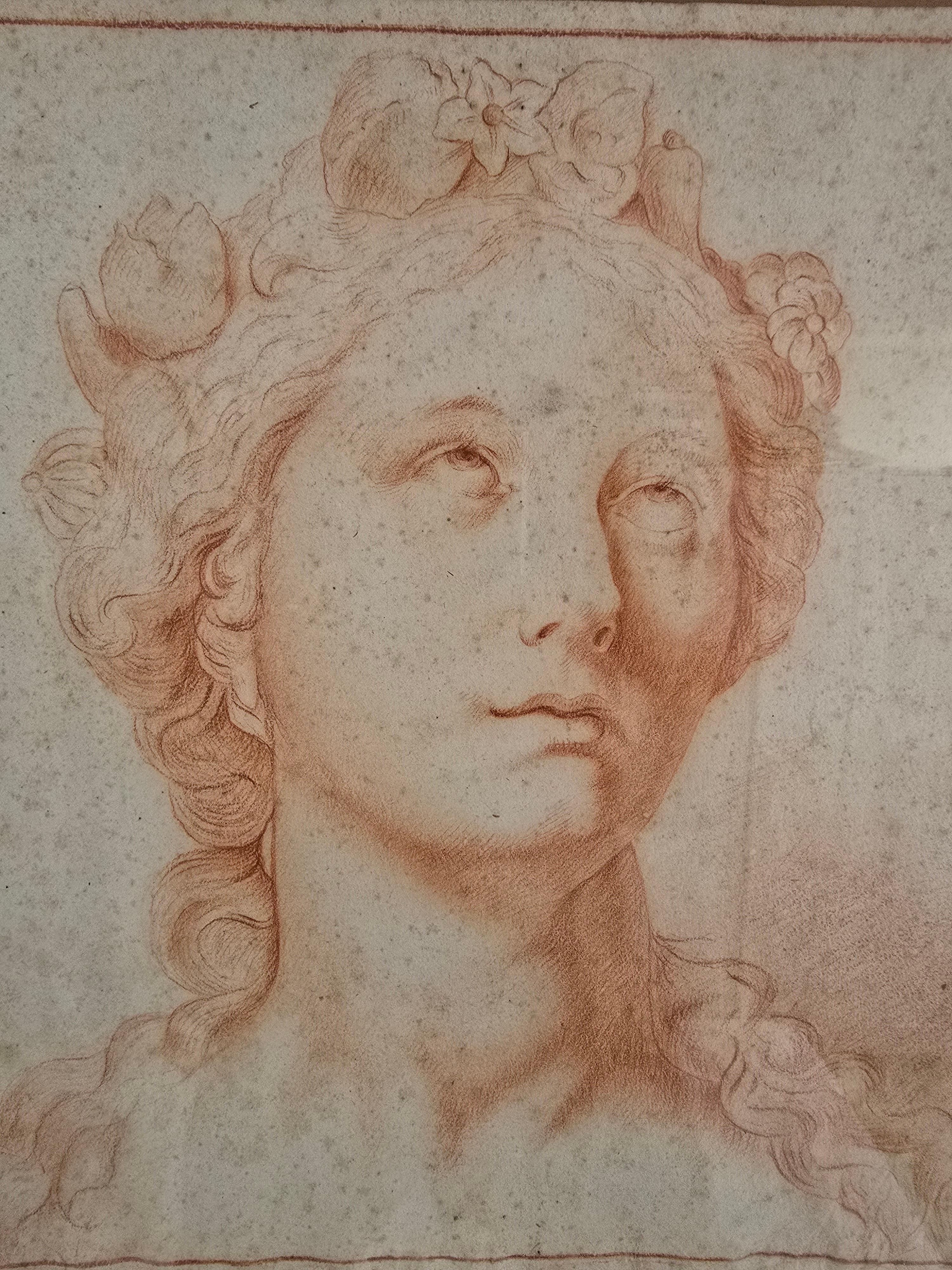 Disegno datato del XVIII secolo - Ritratto di una giovane donna (6 maggio 1780-70?) in vendita 5