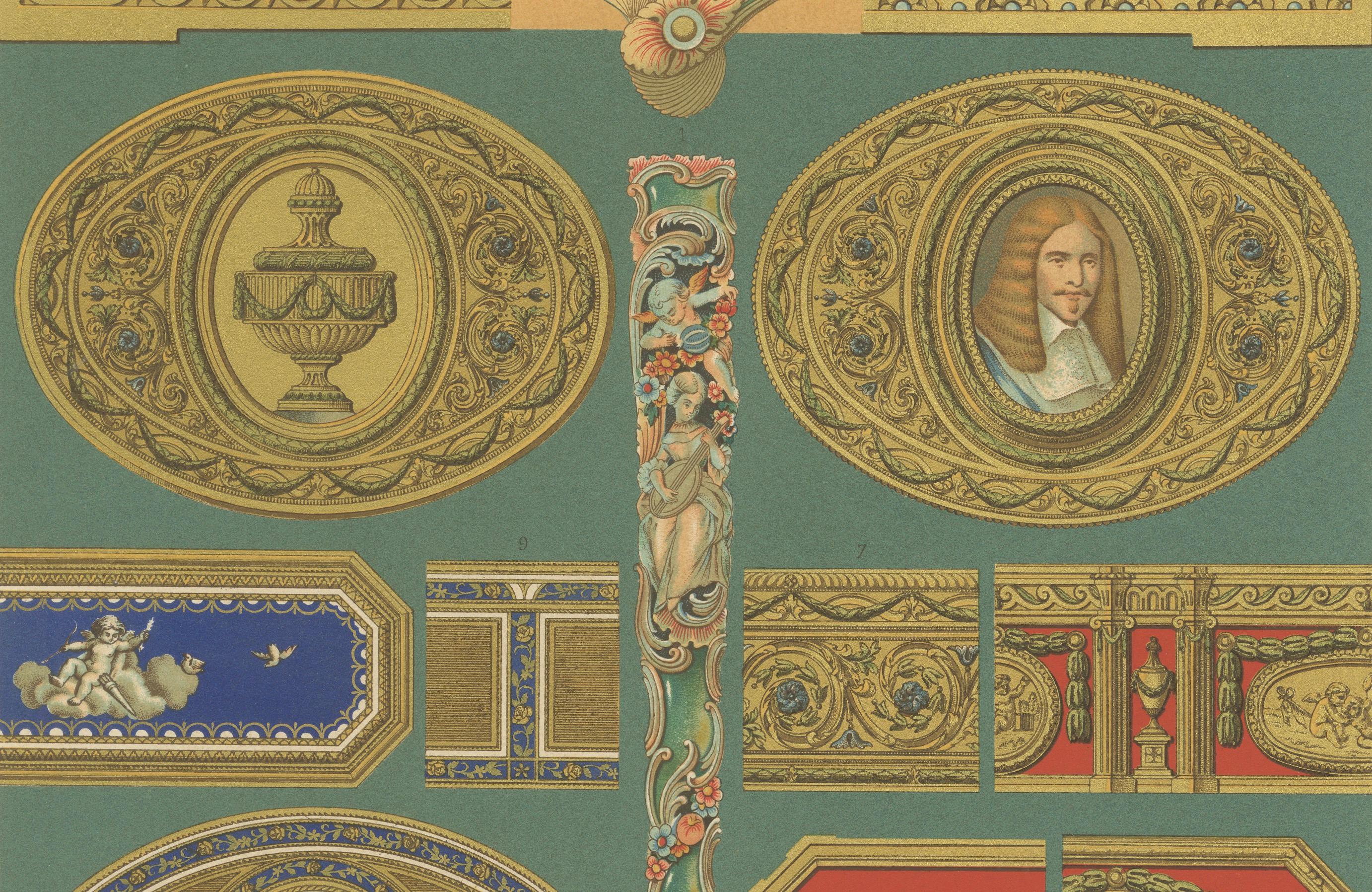 Papier Éventails et ornements décoratifs du XVIIIe siècle - French Rococo Details, 1869 en vente