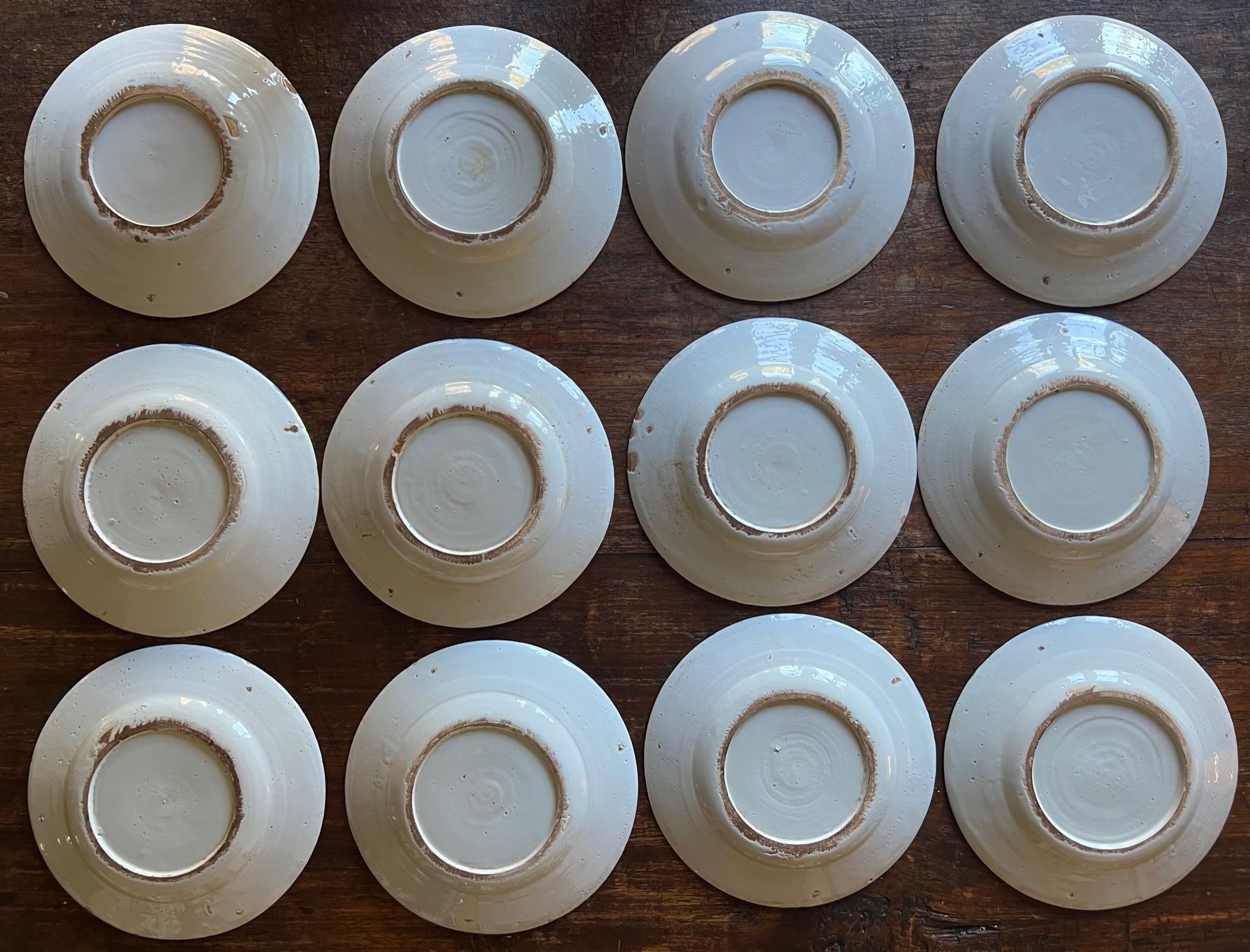 18th Century Delft Blue & White Month Plates, Complete Set of 12 8