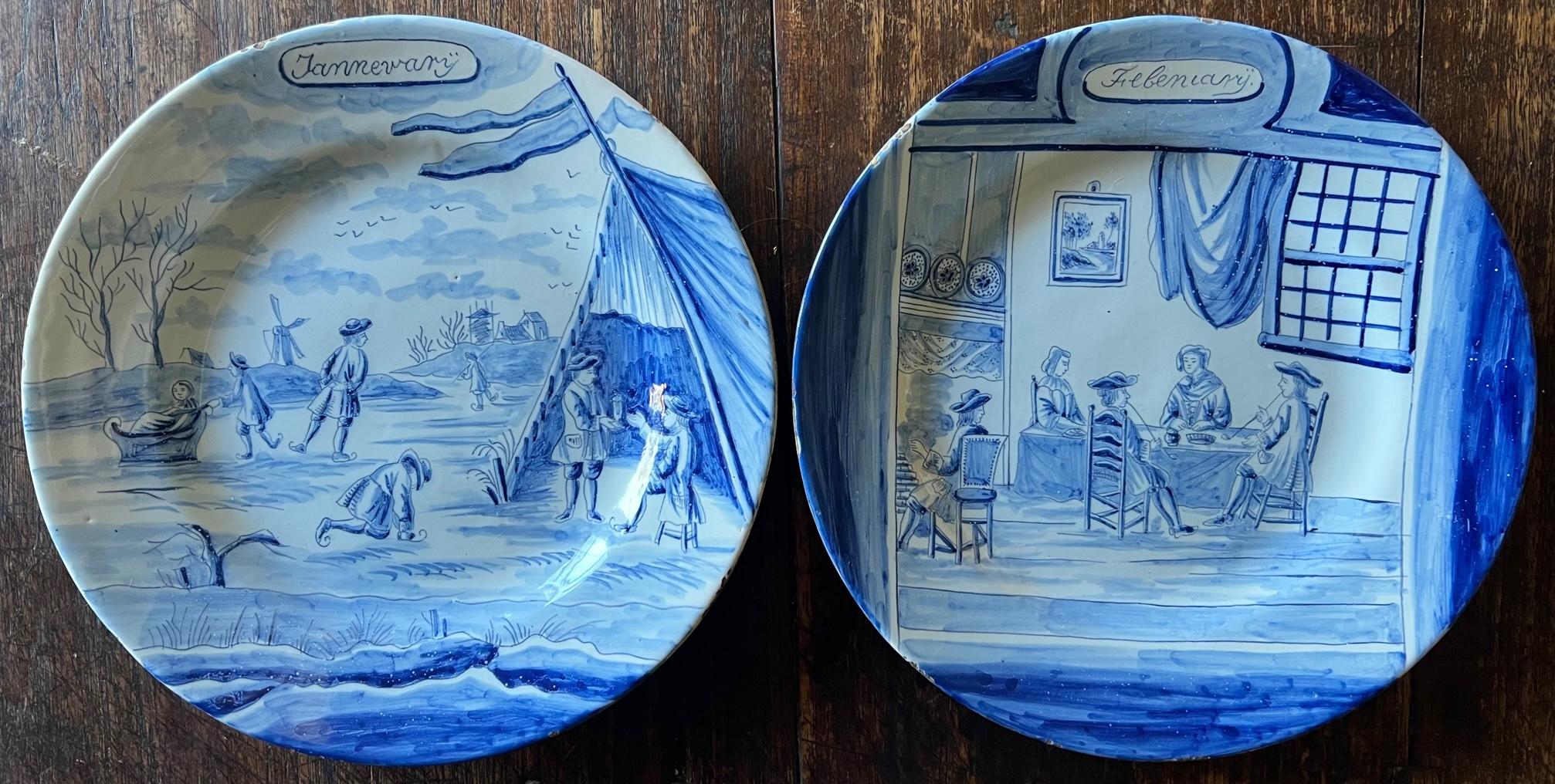 blue delft plates