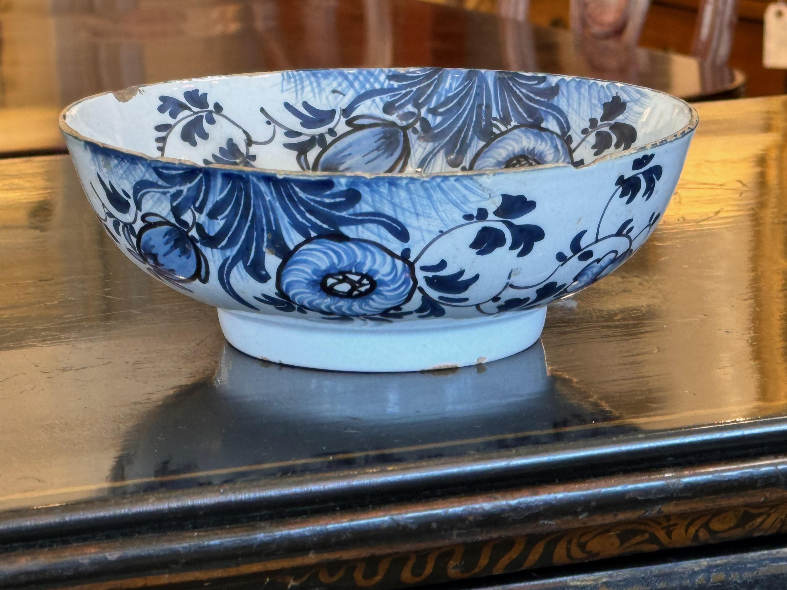 18th Century Delft Bowl For Sale 2