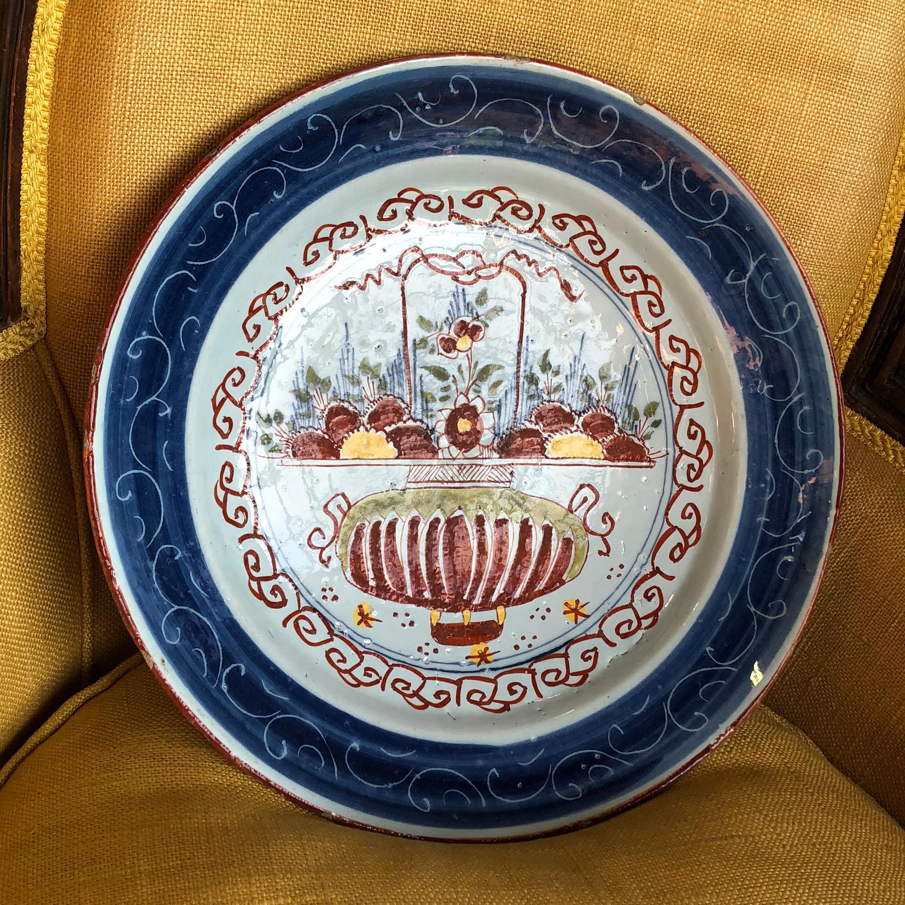 18th Century Delft Charger For Sale 5