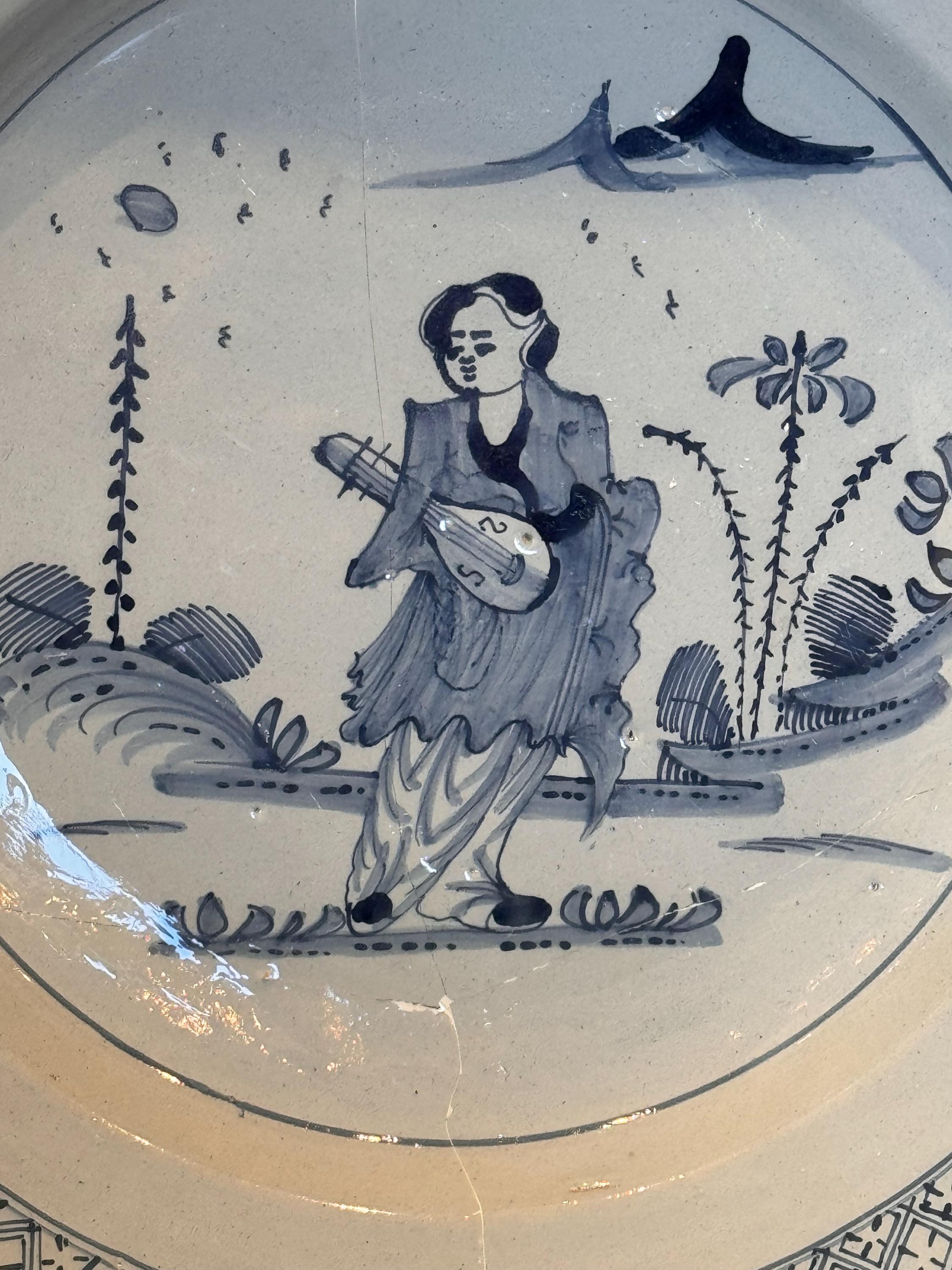 18th Century and Earlier 18th Century Delft Charger For Sale