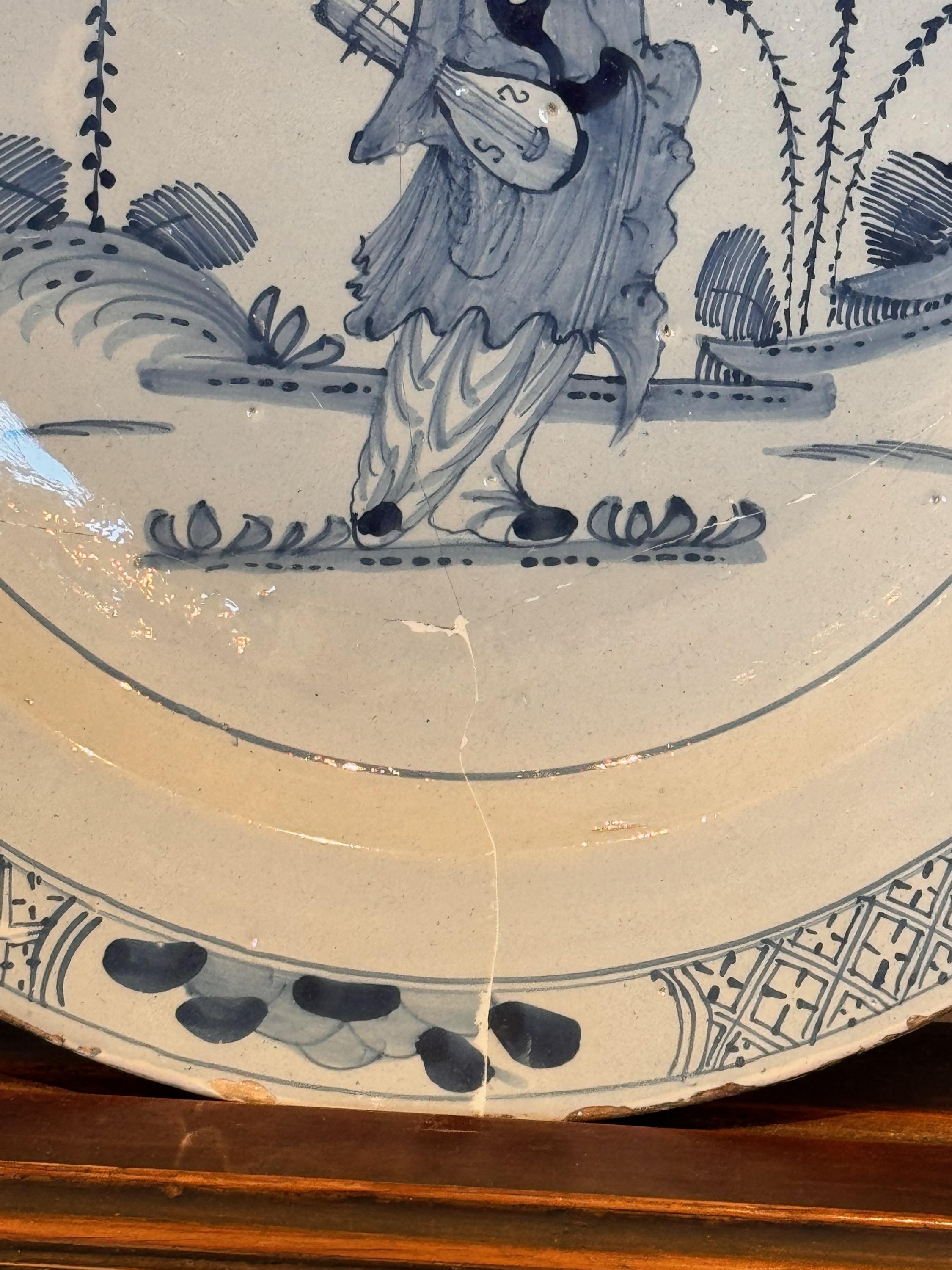 18th Century Delft Charger For Sale 1