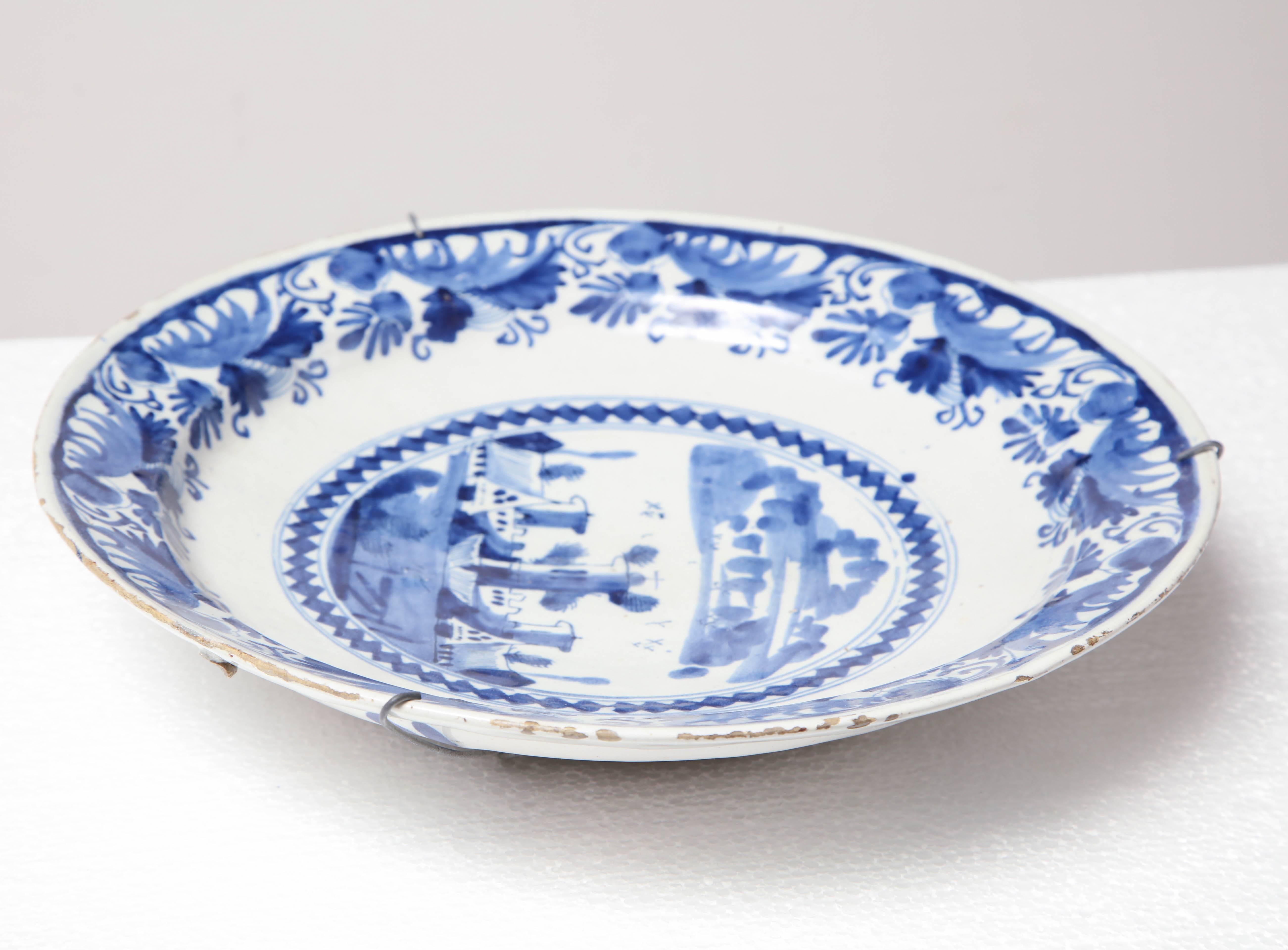 18th Century Delft Charger For Sale 3