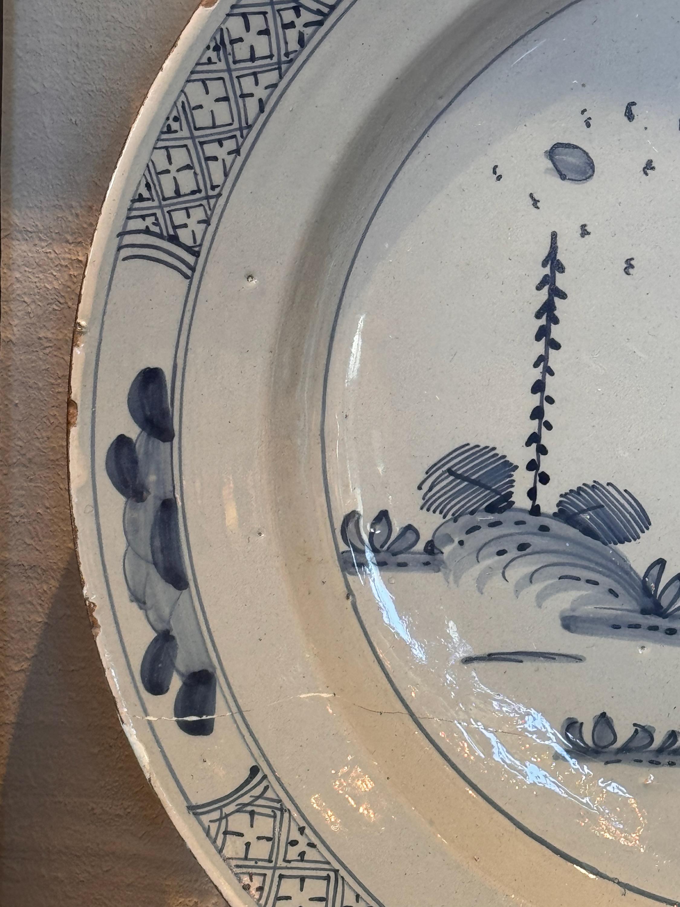 18th Century Delft Charger For Sale 4