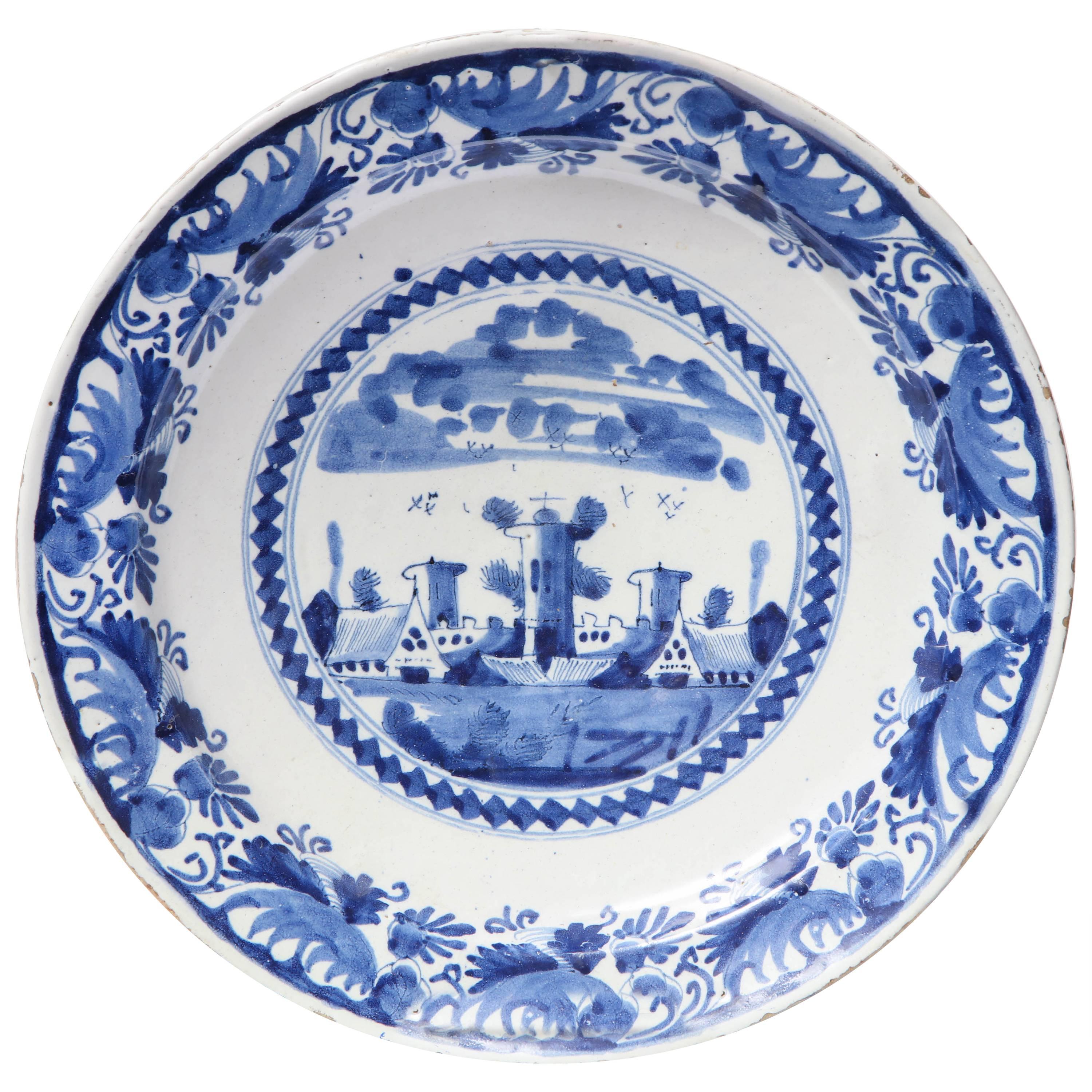 18th Century Delft Charger For Sale