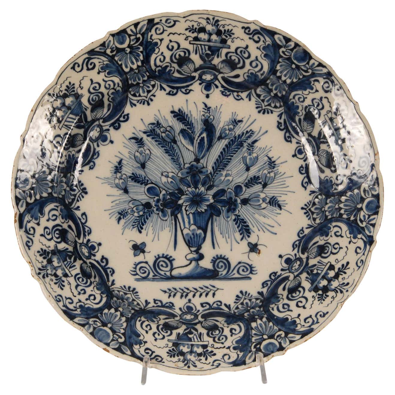 18th Century Delft Dutch Delftware Blue and White Cabinet Plate ...