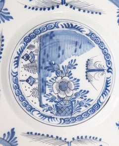 18th Century Delft Dutch Faience Chinoiserie Floral Plate