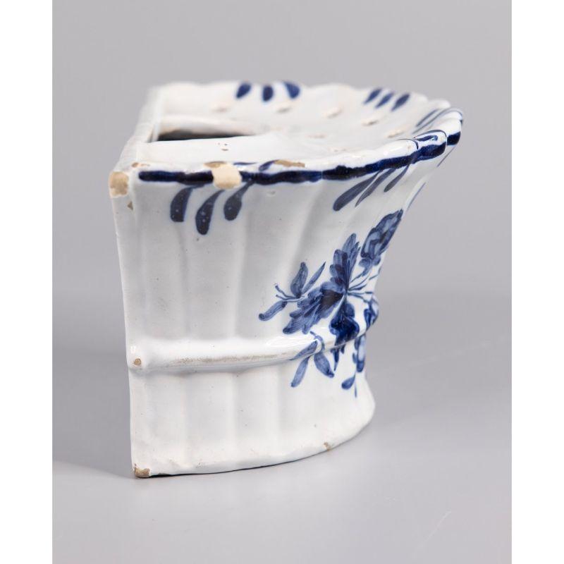 18th Century and Earlier 18th Century Delft Faience Flower Brick Wall Pocket Vase