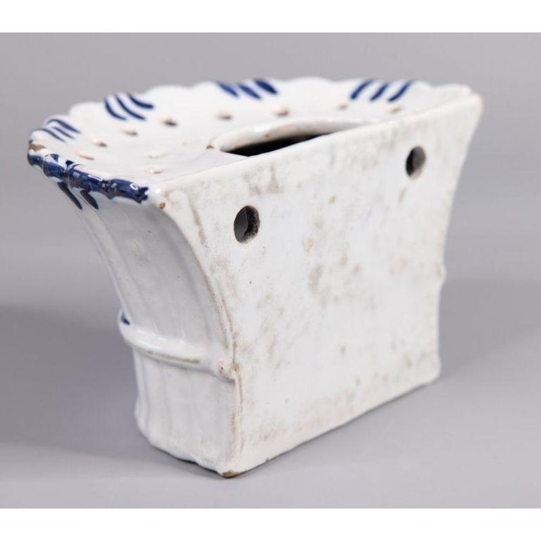 18th Century Delft Faience Flower Brick Wall Pocket Vase For Sale 3