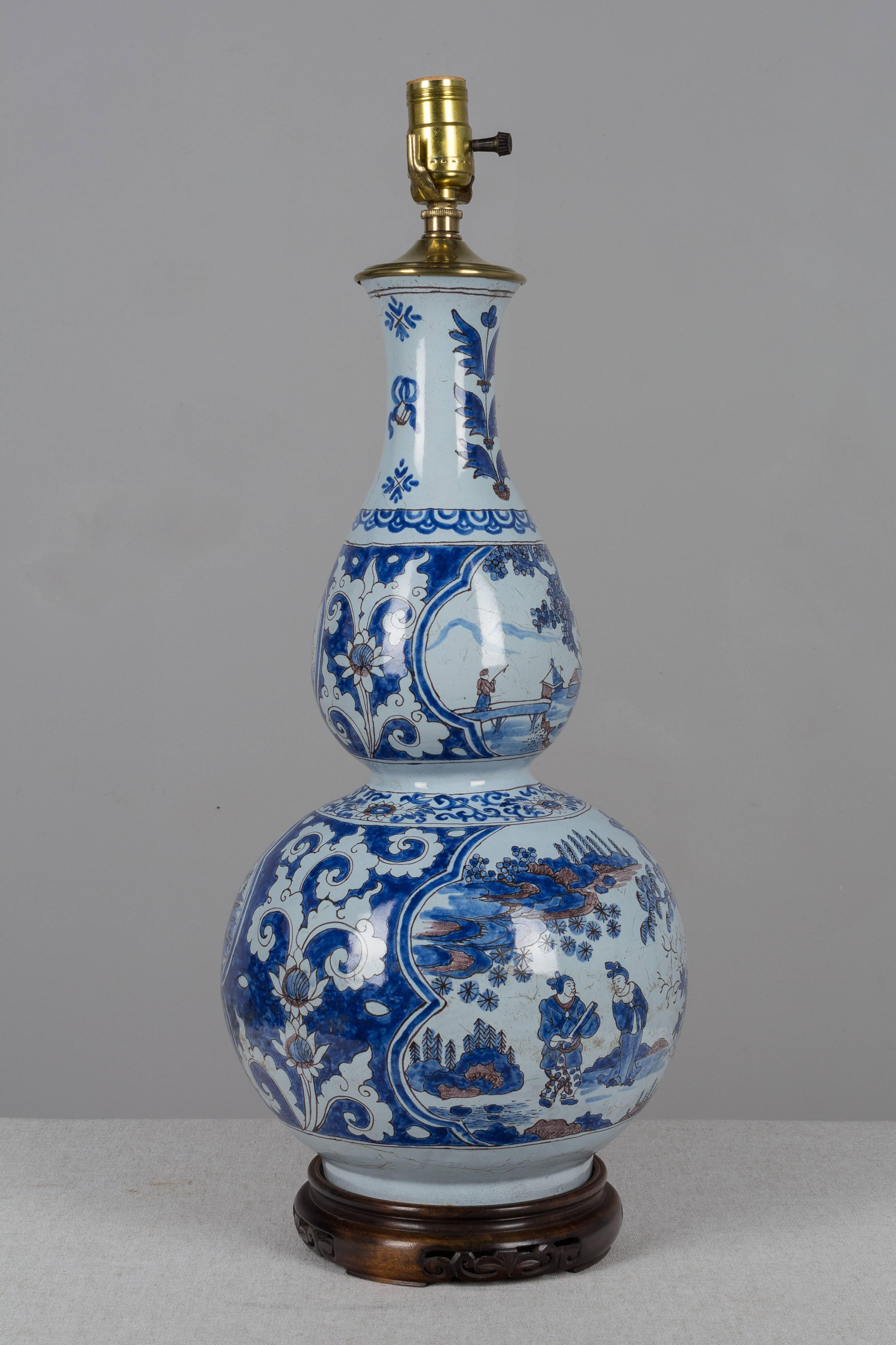 18th Century Delft Faience Lamp In Good Condition In Winter Park, FL