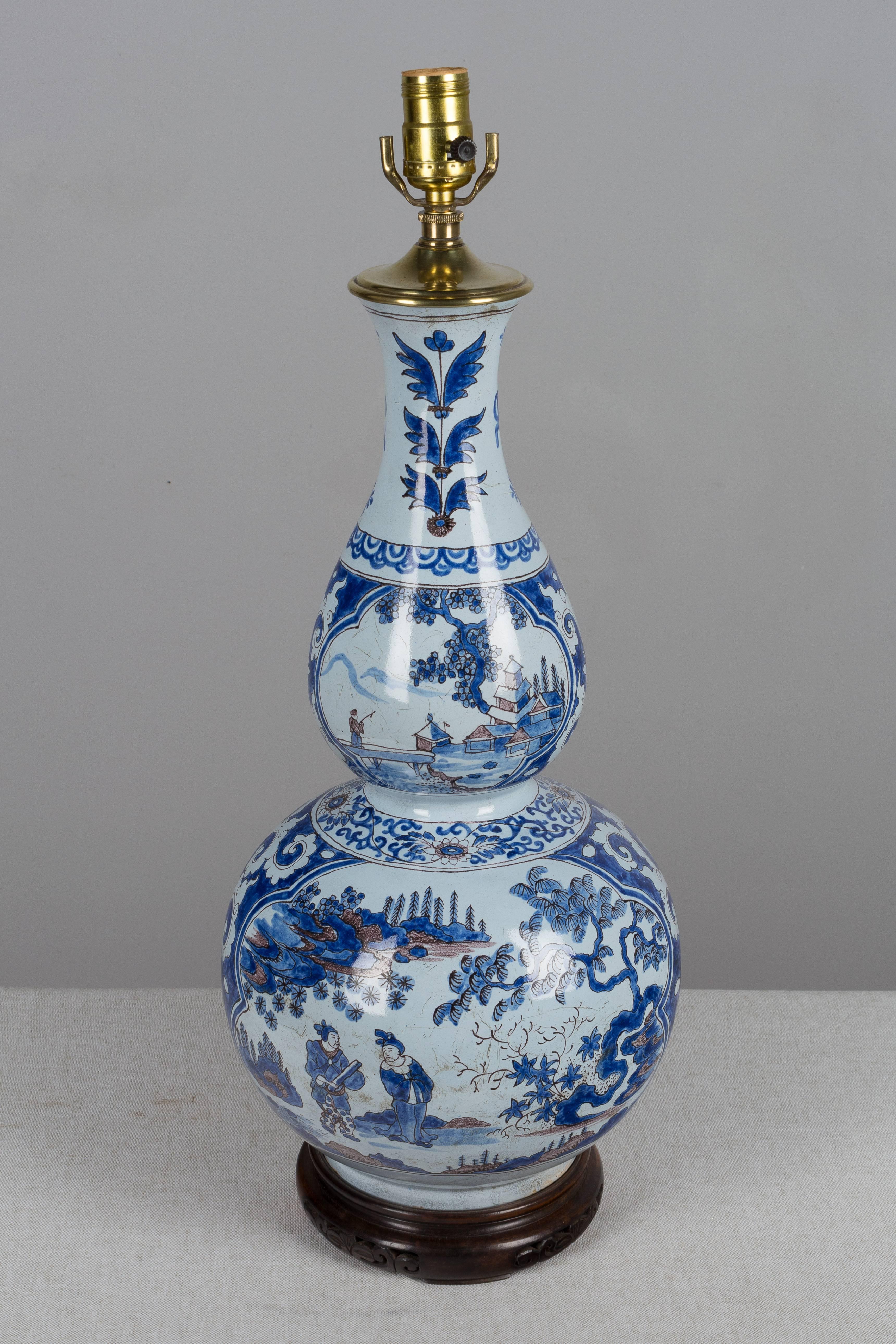 18th Century and Earlier 18th Century Delft Faience Lamp
