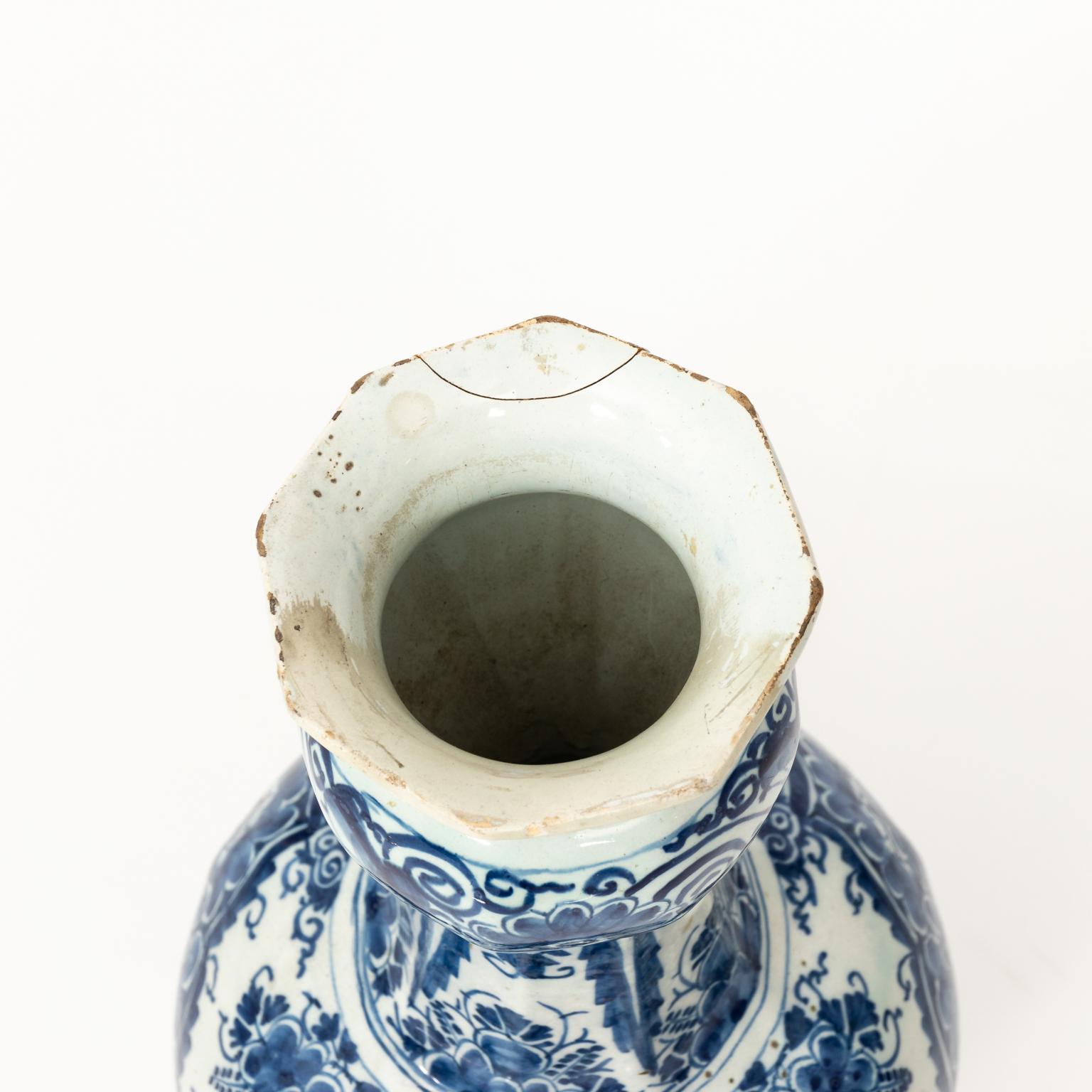 Ceramic 18th Century Delft Painted Vase