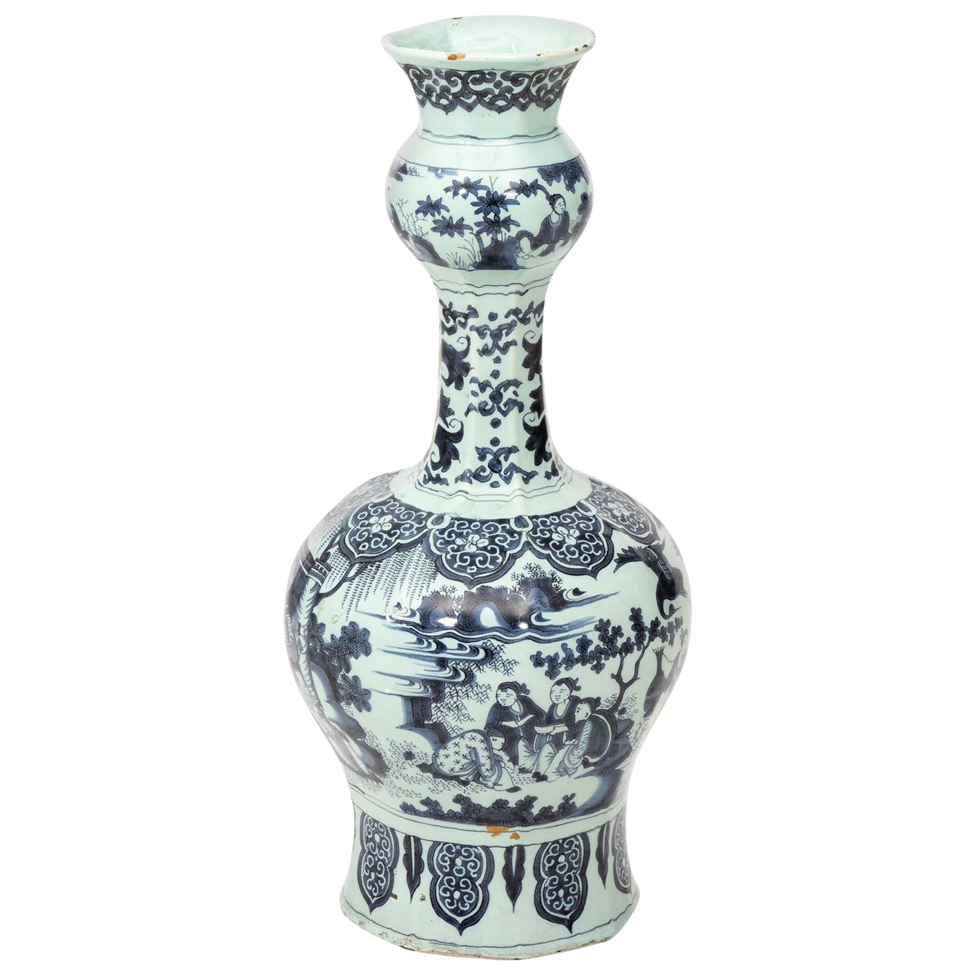 18th Century Delft Painted Vase