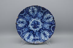 18th century Delft plate with tulip decor