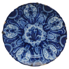 18th century Delft plate with tulip decor