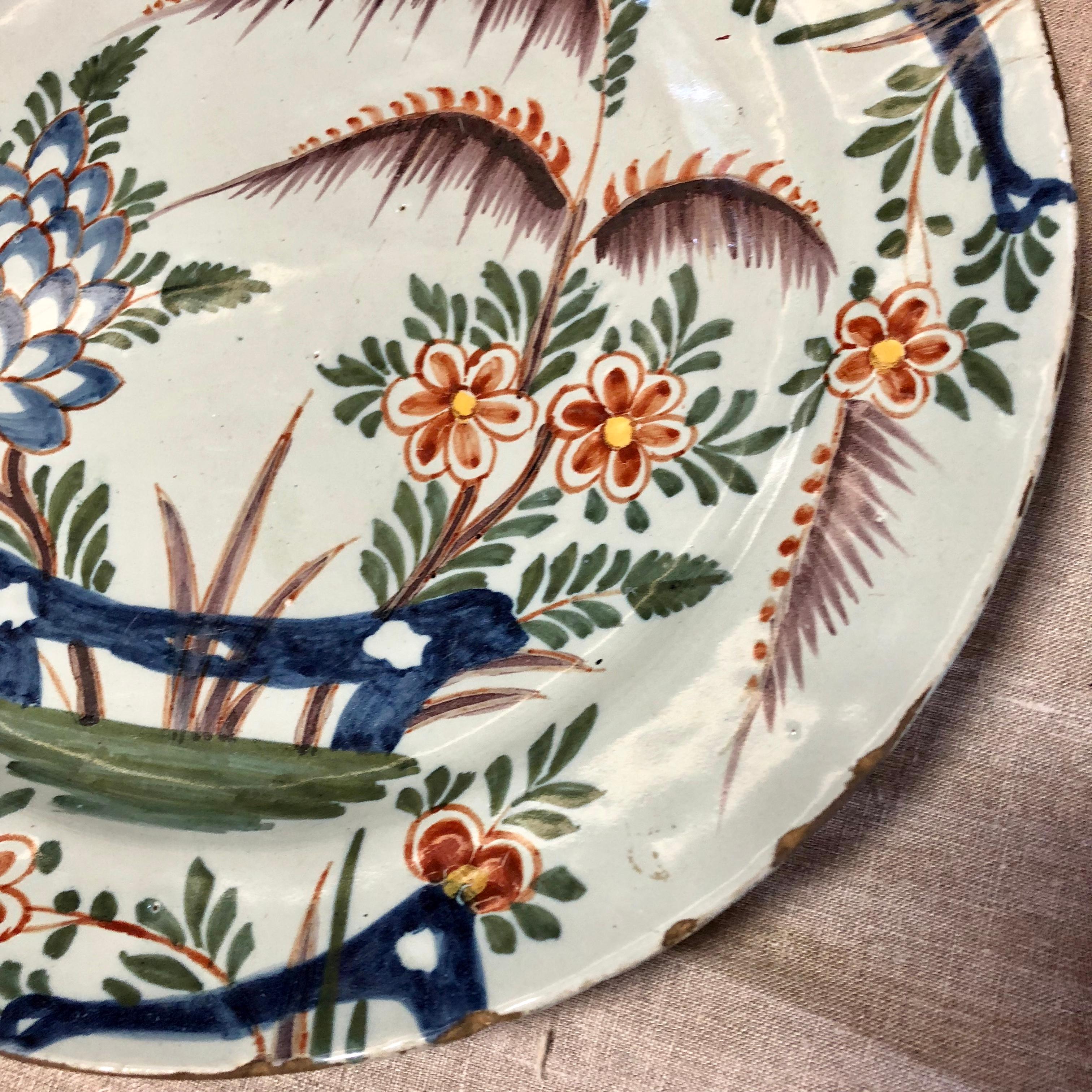 18th Century Delft Polychrome Charger 2