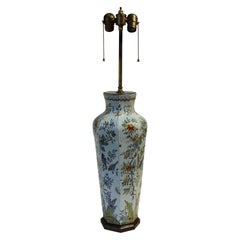 Lampe à vase polychrome de Delft du 18e siècle