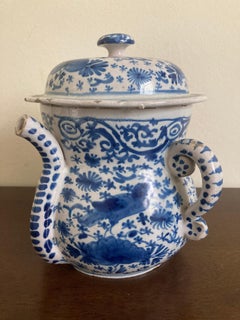 18th Century Delft Posset Pot with cover
