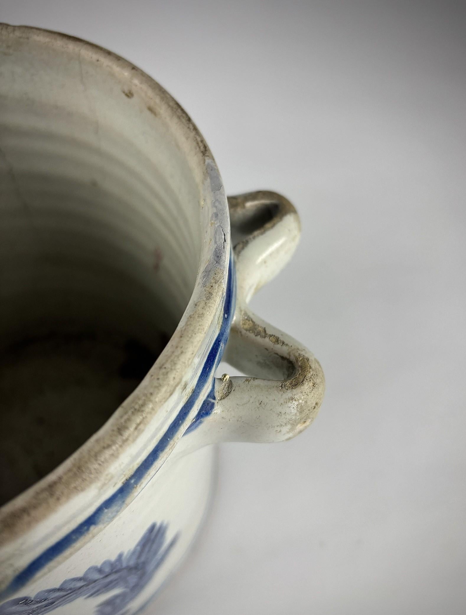 French 18th Century Delft Tobacco Jar For Sale