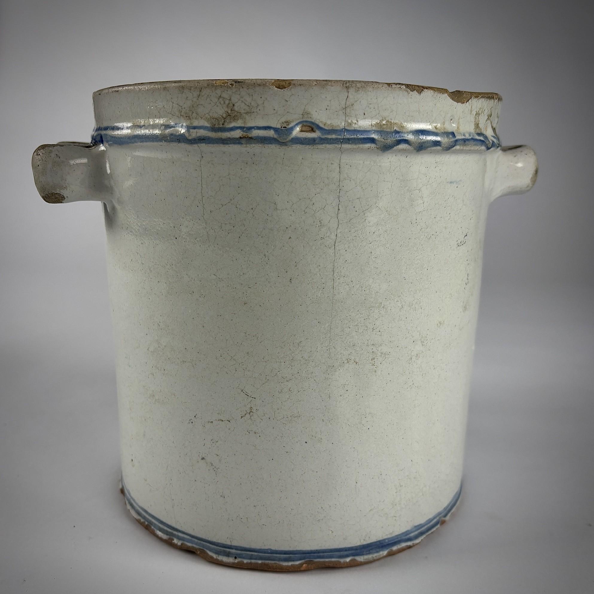 Stoneware 18th Century Delft Tobacco Jar For Sale