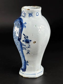 18th Century Delft Vase by Van Duijn, Exquisite Hand-Painted Masterpiece - 6.5in