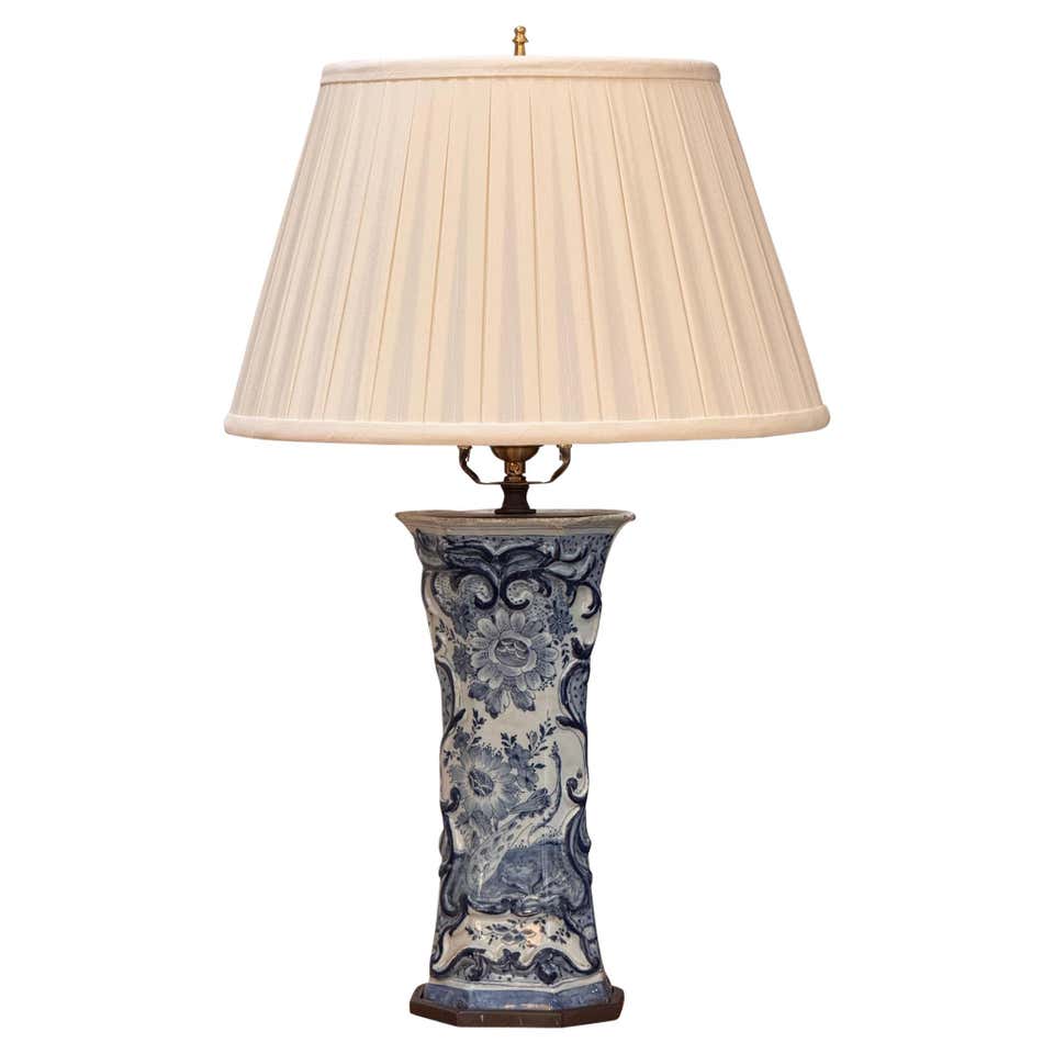 Magnificent Dutch Delft Blue and White 18th Century Table Lamp For Sale ...