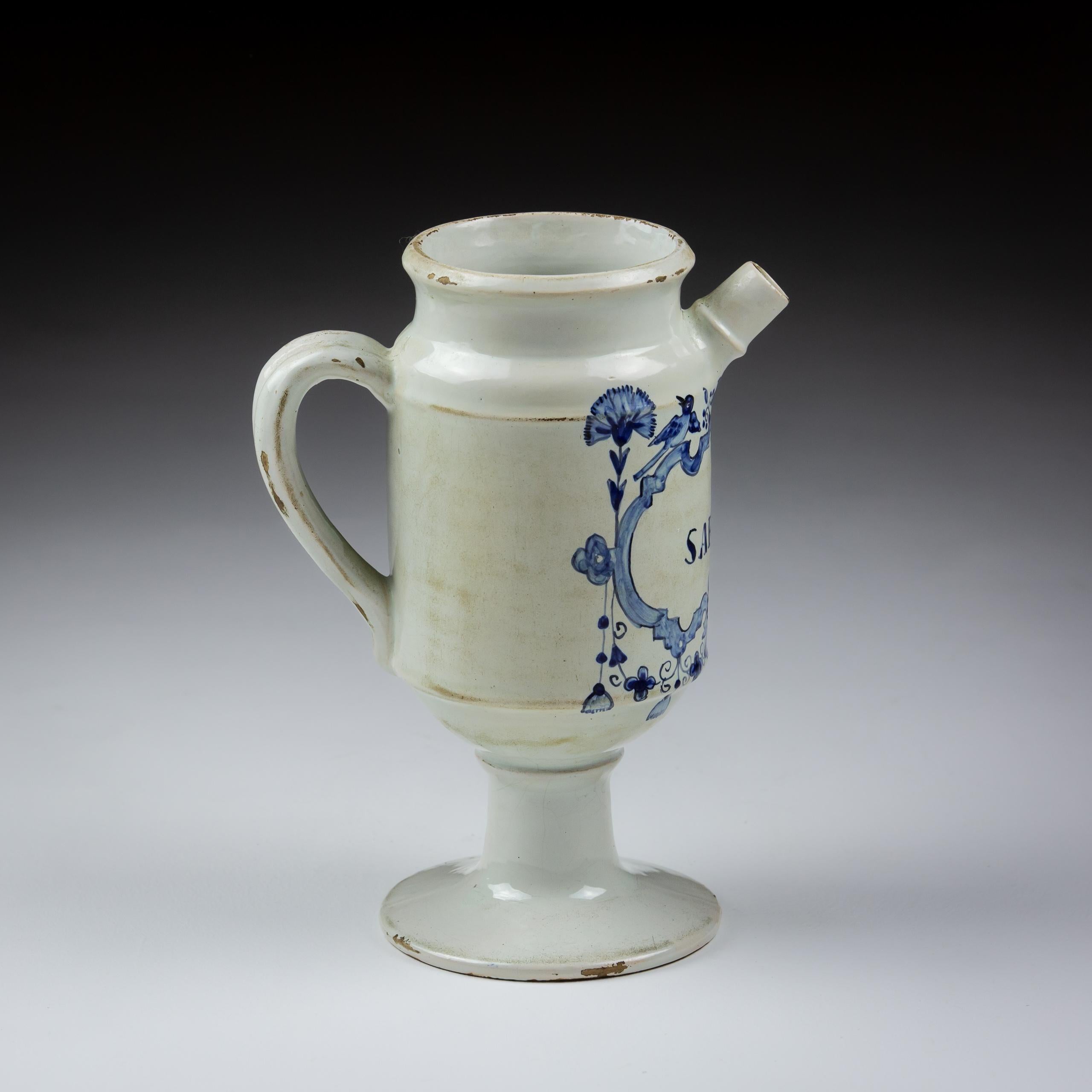 Delfter JAR oder Albarello aus dem 18. Jahrhundert für A Sabiosa (Nassdroge) (Keramik) im Angebot