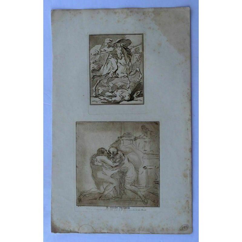 18th century Etchings by Vincenzio Vangelisti after Guercino (1591-1679),

Measures: 22