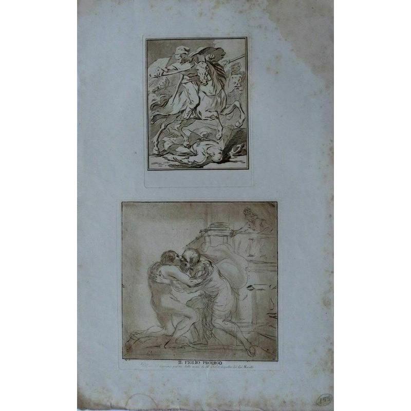 Italian 18th Century Depiction of the Prodigal Son After Guercino For Sale