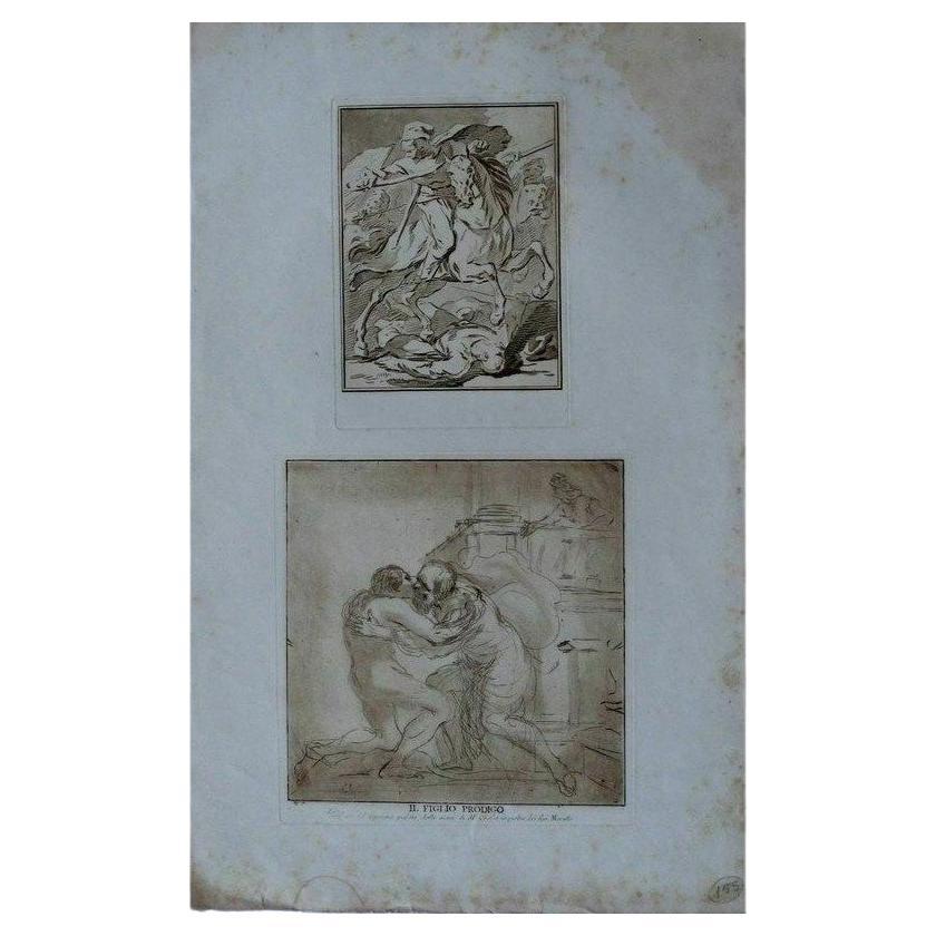 18th Century Depiction of the Prodigal Son After Guercino For Sale