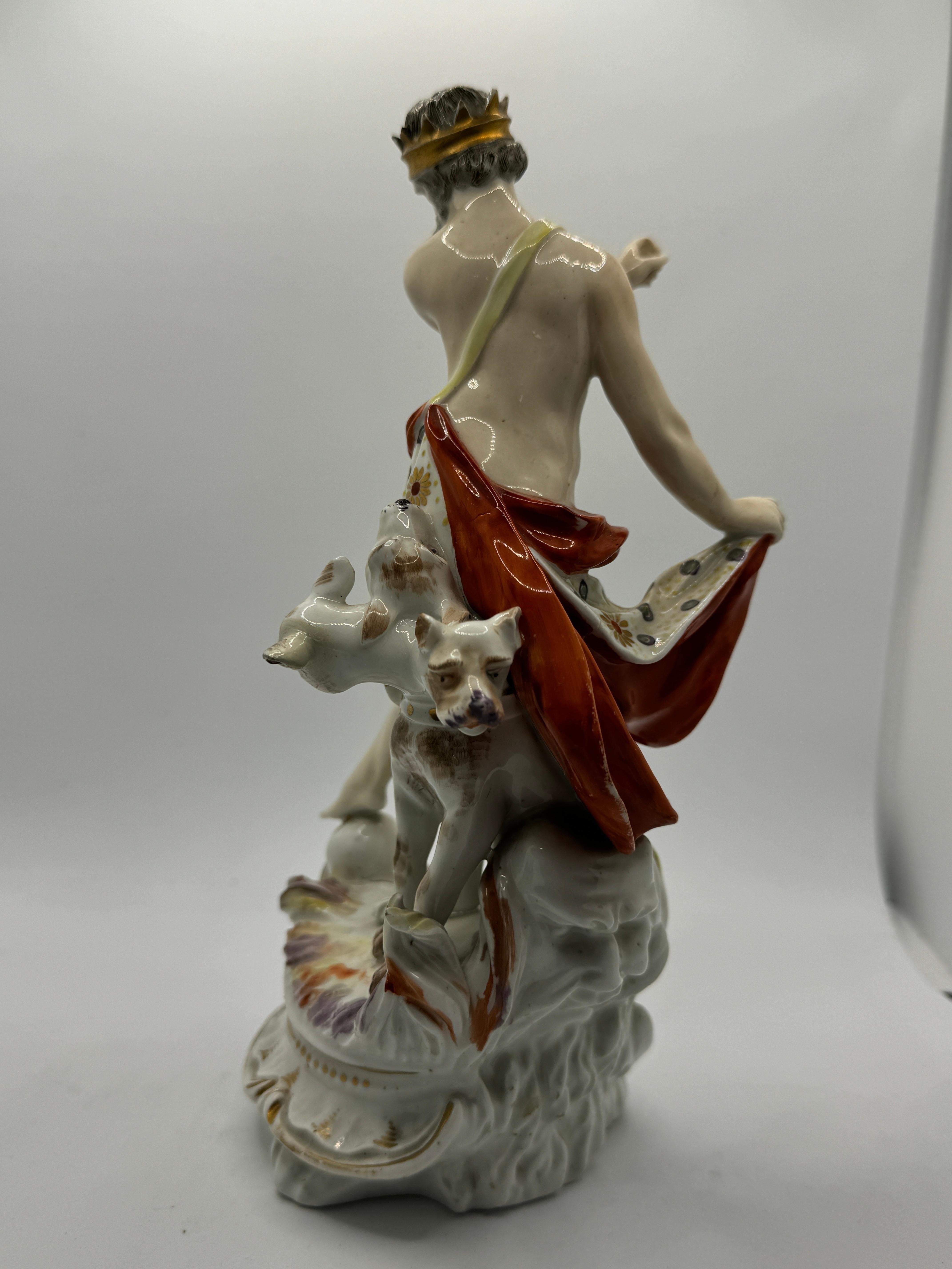 Grupo de figuras de Plutón y Cerbero de porcelana Derby del siglo XVIII Pintado a mano en venta
