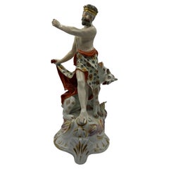 Grupo de figuras de Plutón y Cerbero de porcelana Derby del siglo XVIII