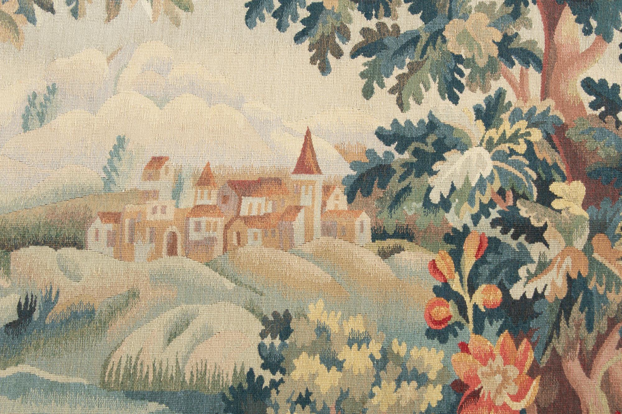 Tessuto a mano Paesaggio in arazzo Verdure di design del XVIII secolo in vendita