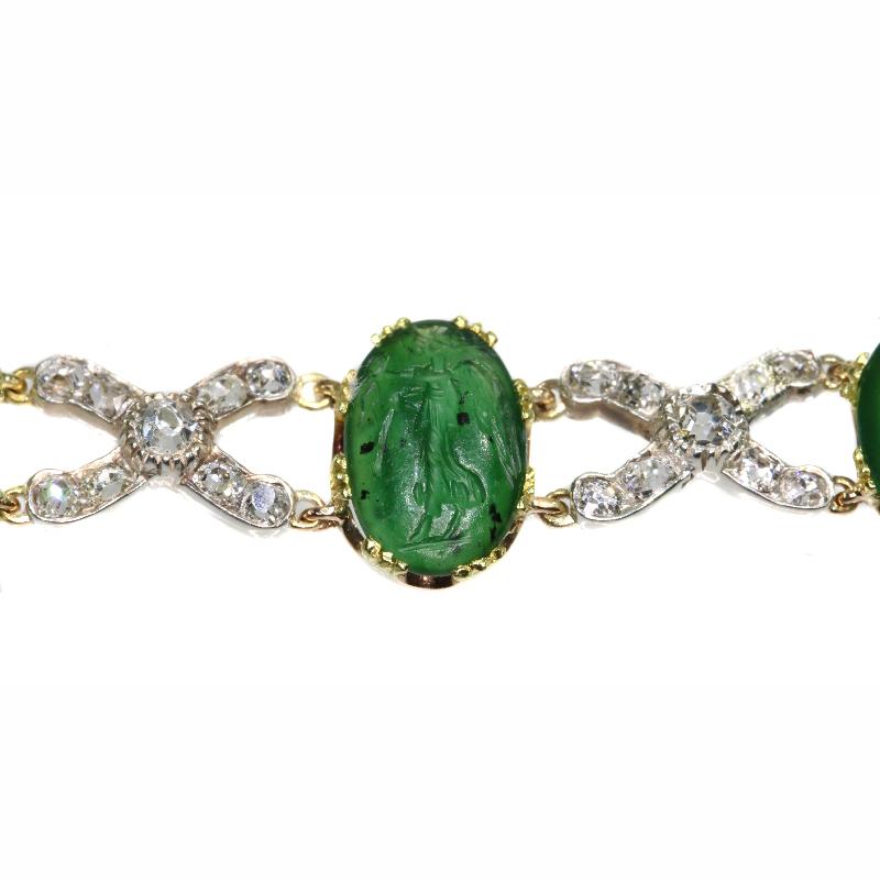 18th Century Diamond Bracelet with 2000-Year-Old Intaglios, 1790s For Sale 4