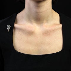 18th Century Diamonds 18 Karat Rose Gold Silver Flower Brooch