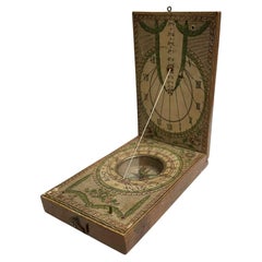 18th Century Diptych Portable Sundial And Compass by German Beringer