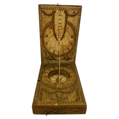 18th Century Diptych Portable Sundial And Compass by German Kleininger