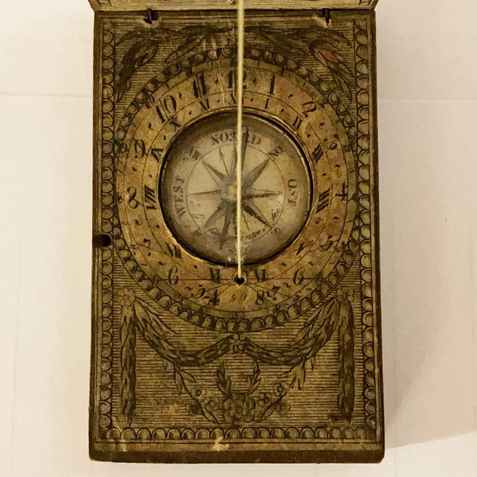 18th Century Diptych Portable Sundial And Compass by German Kleininger 2