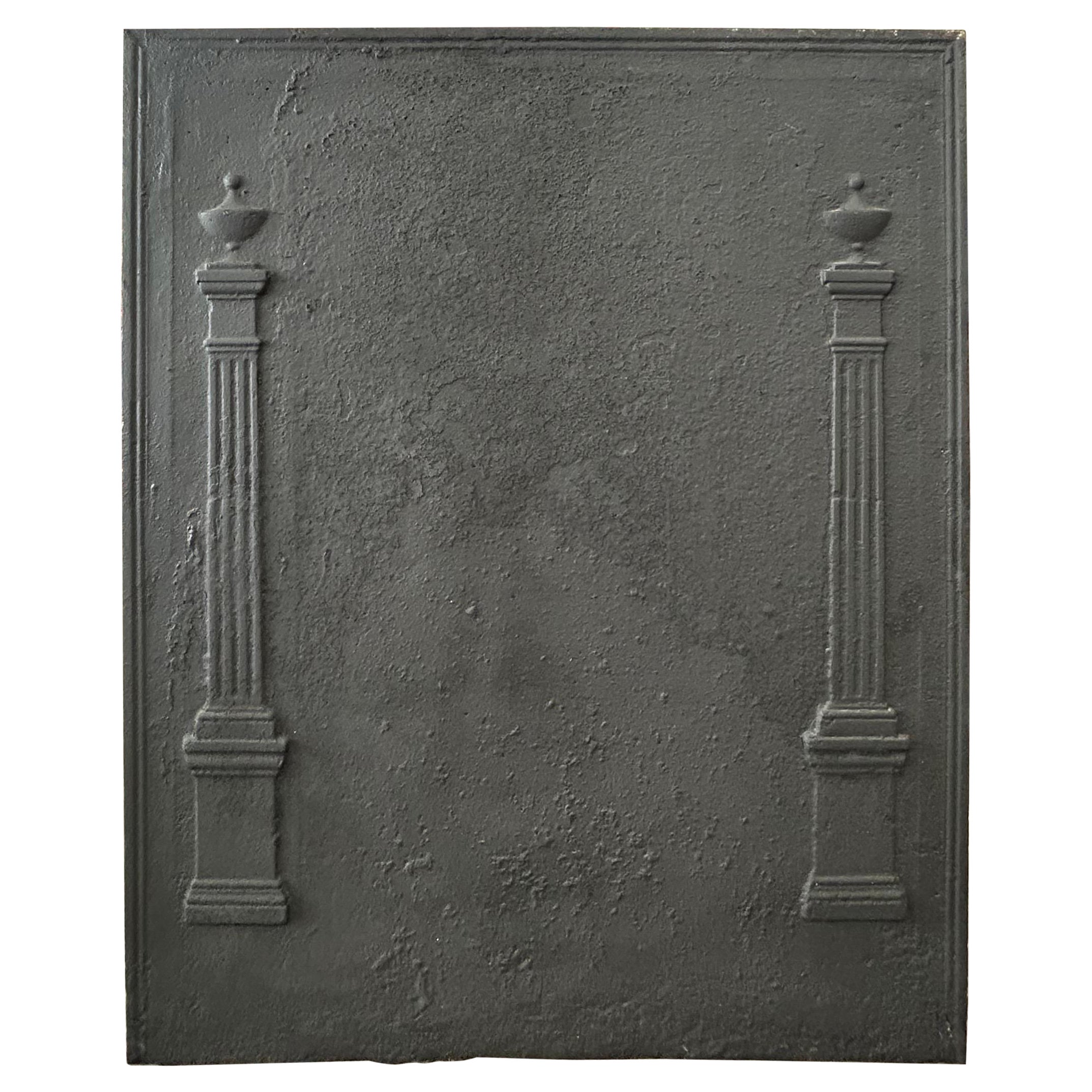 18th Century Directoire Cast Iron Fireback For Sale