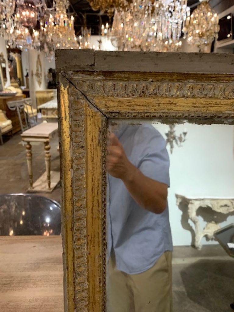 French 18th Century Directoire Giltwood Mirror with Original Mercury Glass