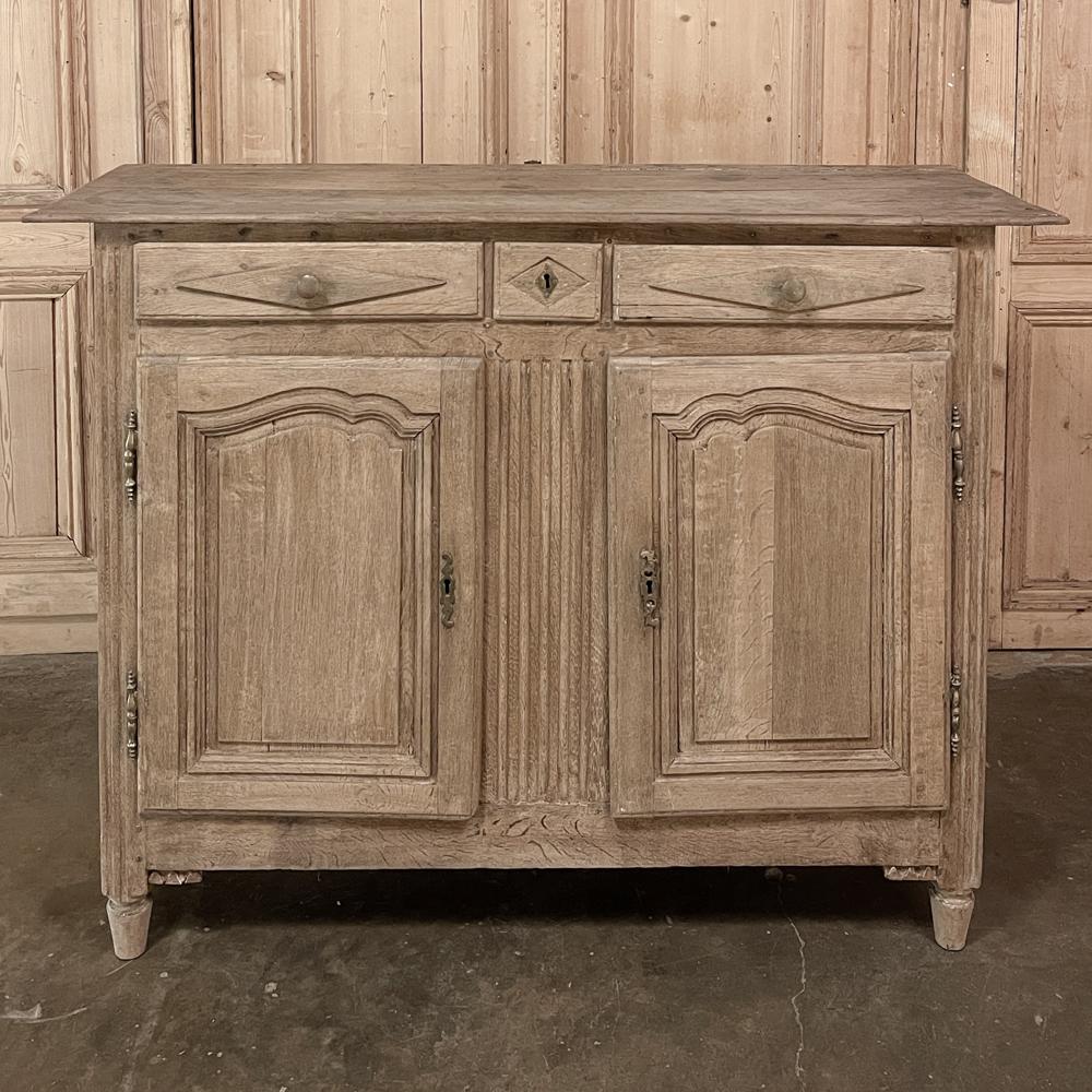 Late 18th Century 18th Century Directoire Period Country French Buffet in Stripped Oak For Sale
