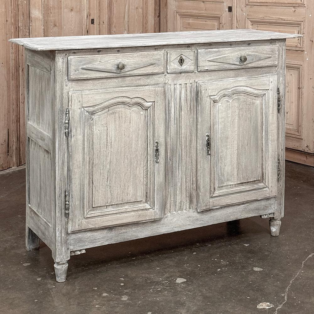 18th Century Directoire Period Country French Whitewashed Buffet In Good Condition For Sale In Dallas, TX