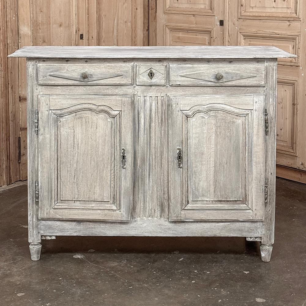 Late 18th Century 18th Century Directoire Period Country French Whitewashed Buffet For Sale
