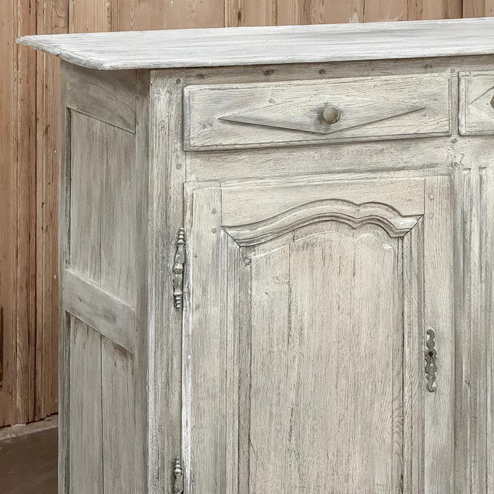 Brass 18th Century Directoire Period Country French Whitewashed Buffet For Sale